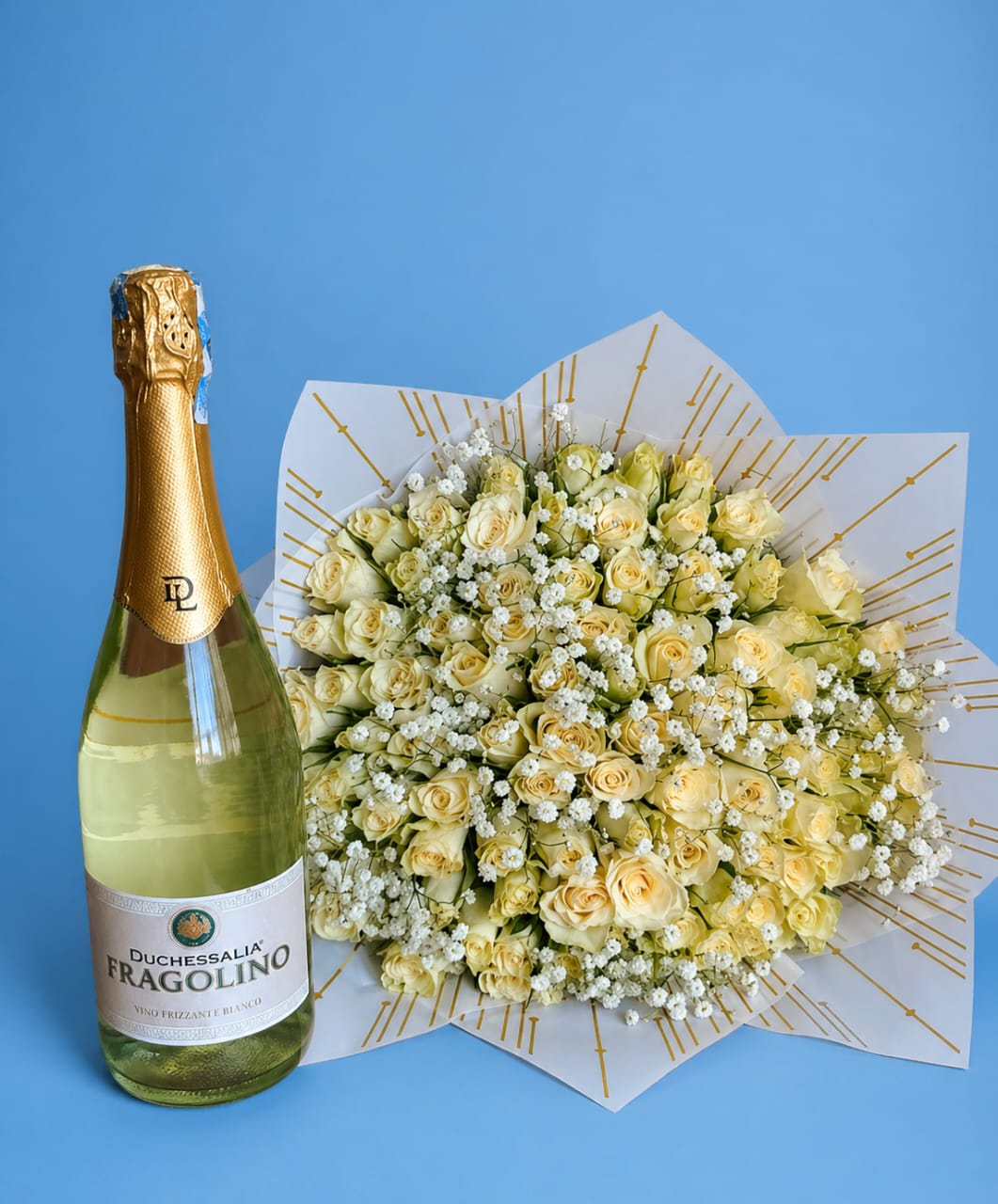 White Roses & Fragolino Sparkling Wine Gift Set