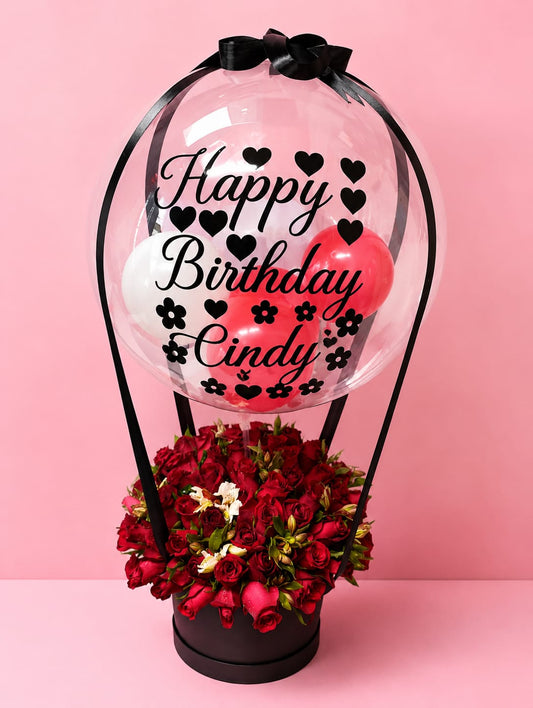 Personalised Balloon Bouquet with Roses