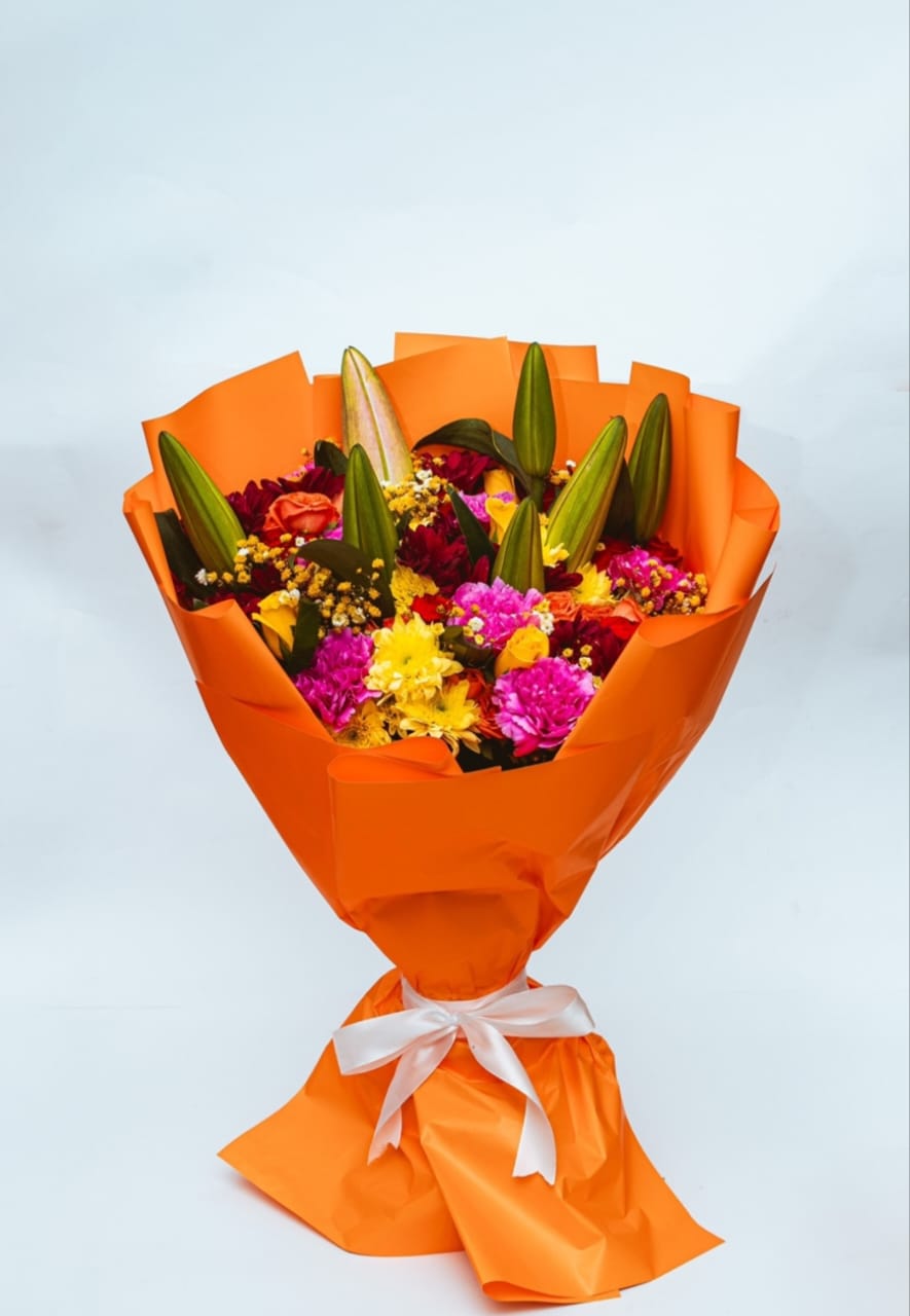 Sunset Glow Mixed Flower Bouquet