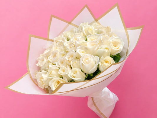 Pure Elegance White Rose Bouquet